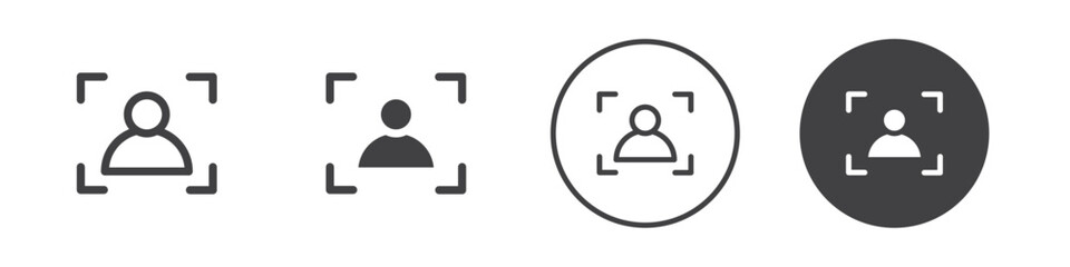 camera focus icon Vector logo outline