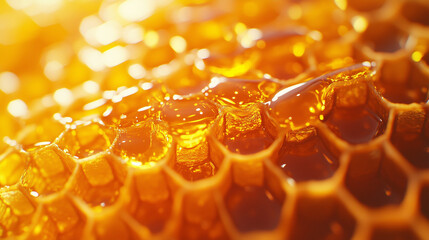 close up of honey comb