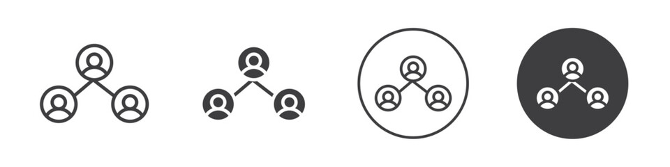 Connected people icon Vector logo outline