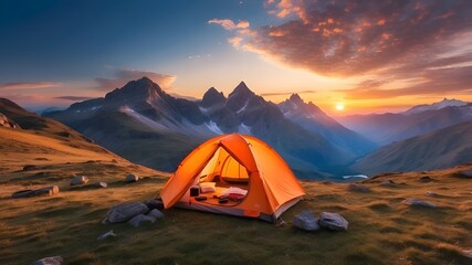 A short film of people camping in the mountains beneath the stars in 4K
