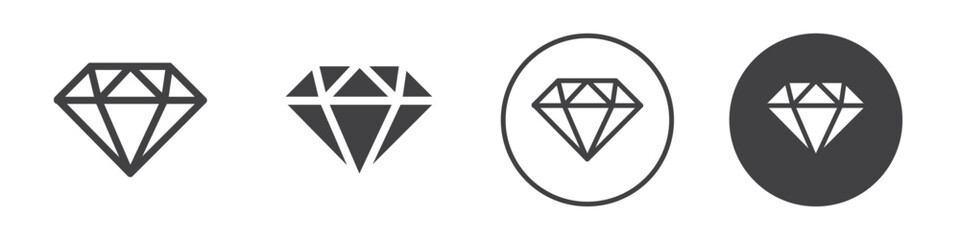 Diamond icon Vector logo outline