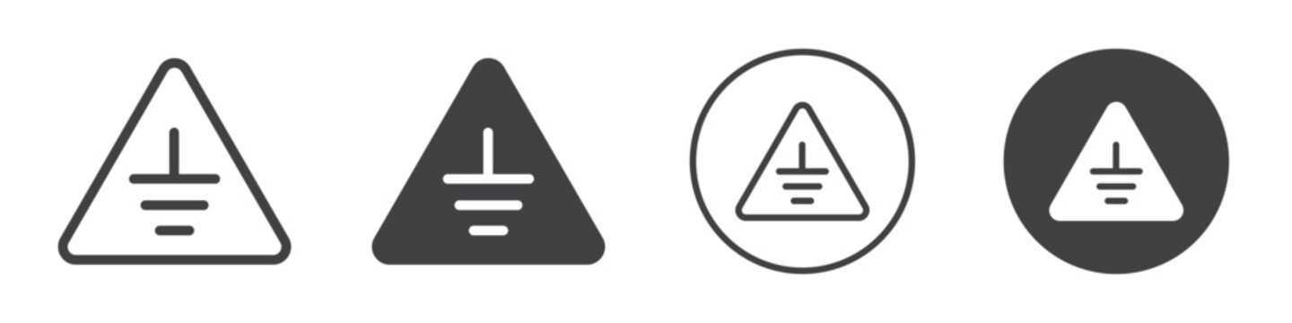 Electric grounding icon Vector logo outline