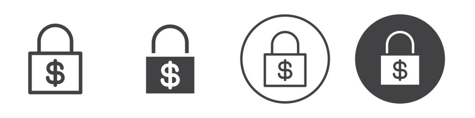 Financial Security icon Vector logo outline