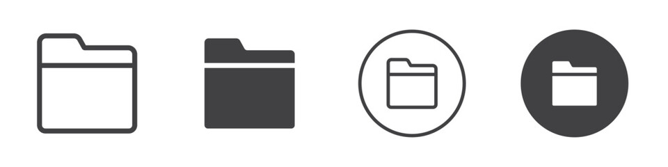 File folder icon Vector logo outline