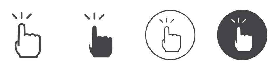 Finger press icon Vector logo outline