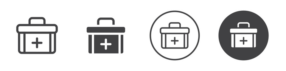 First aid kit icon Vector logo outline