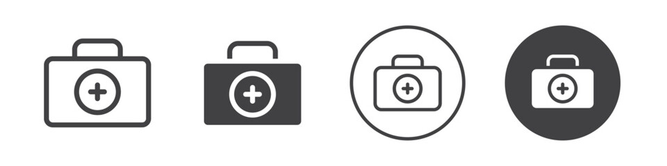 First aid kit icon Vector logo outline