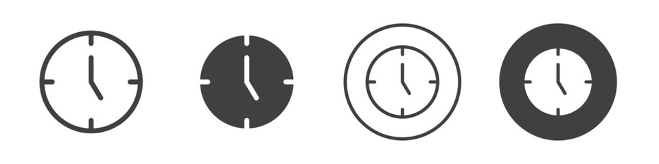 Five o clock icon Vector logo outline