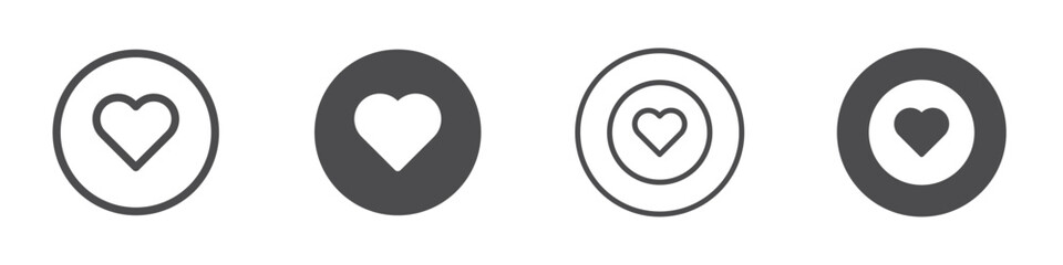 Heart in a circle icon Vector logo outline