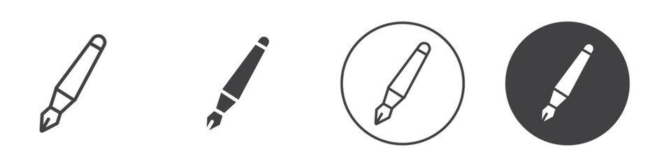 Ink pen icon Vector logo outline