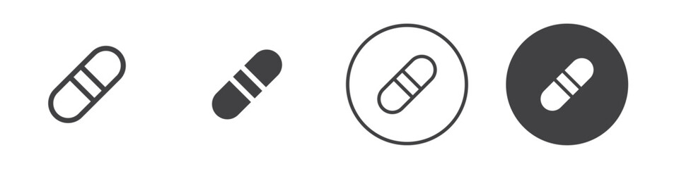 Medicine capsule icon Vector logo outline