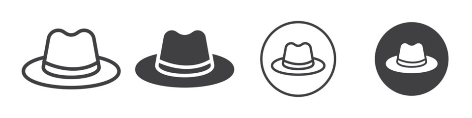 Mens Hat icon Vector logo outline