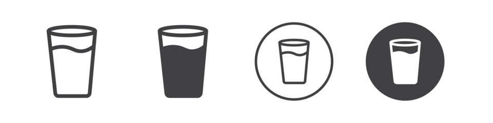 Milk glass icon Vector logo outline