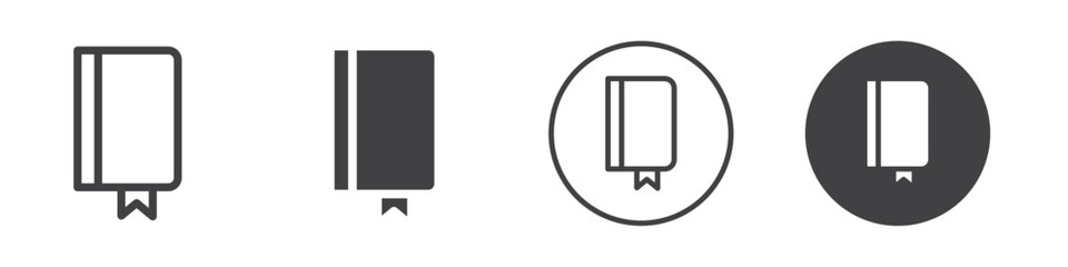 Notebook with bookmark icon Vector logo outline