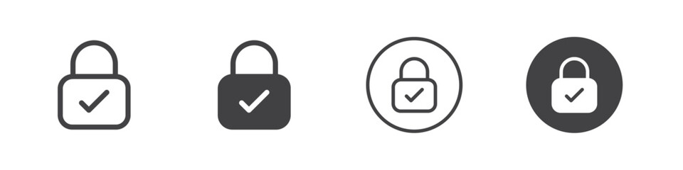 Password Safety icon Vector logo outline