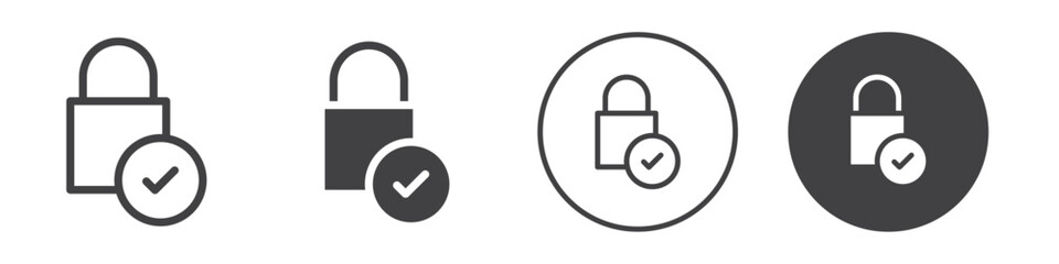 Password Safety icon Vector logo outline