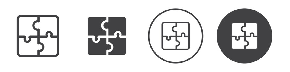 Puzzle icon Vector logo outline