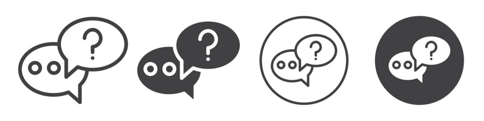 QnA icon Vector logo outline