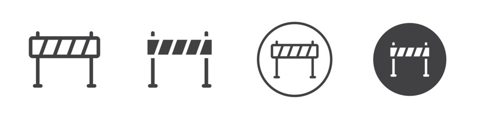 Road barrier icon Vector logo outline