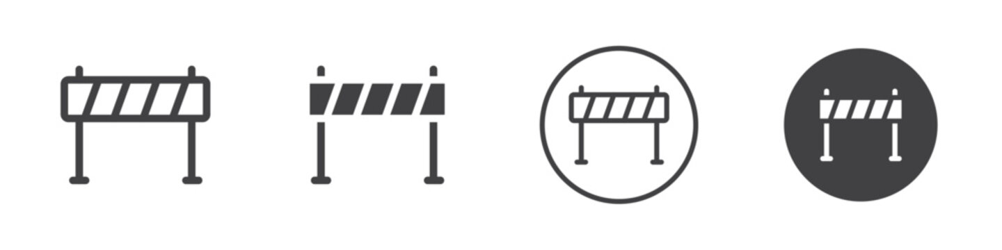 Road barrier icon Vector logo outline