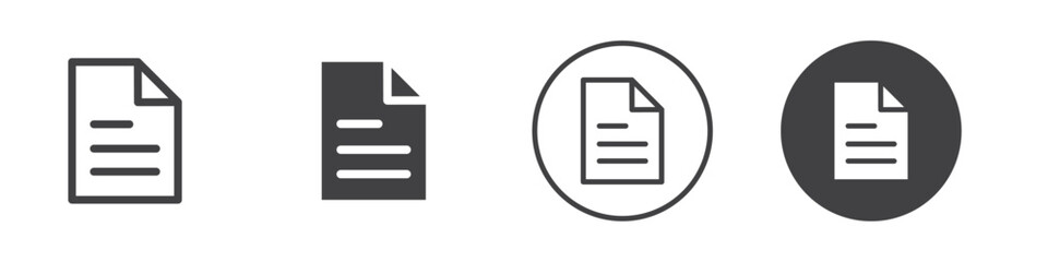 Sheet of paper with text icon Vector logo outline