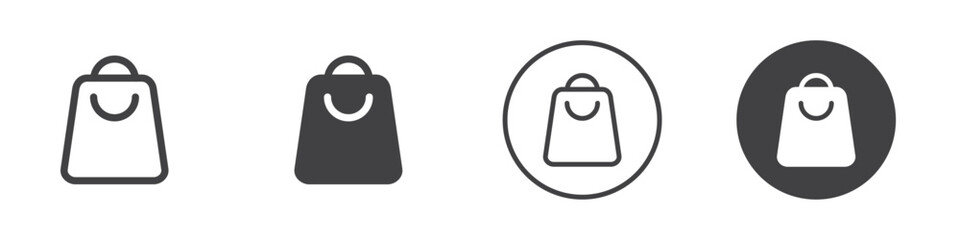 Shopping bag icon Vector logo outline