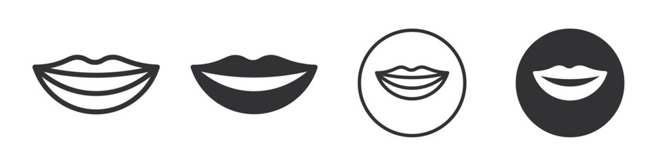 Obraz premium Smile mouth icon Vector logo outline