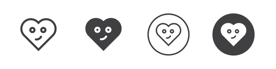 Smirking Face emoticon icon Vector logo outline