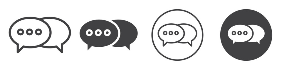 Speech balloons message icon Vector logo outline