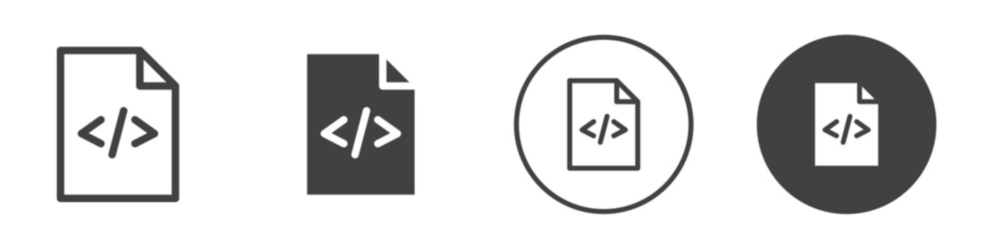 Source code icon Vector logo outline