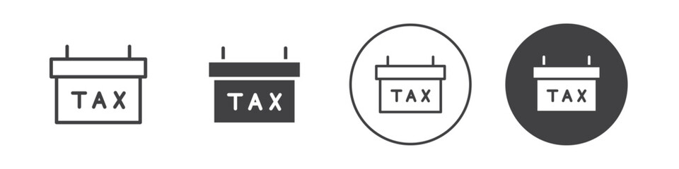Tax Deadline icon Vector logo outline
