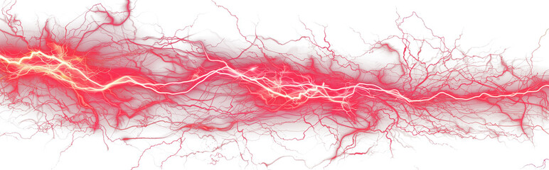 Glowing electric red flash isolated on transparent background	

