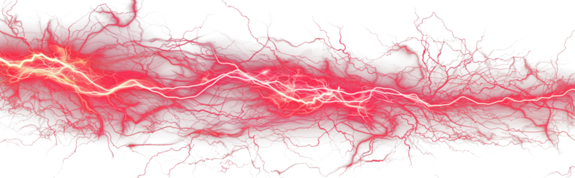 Glowing electric red flash isolated on transparent background	
 - Powered by Adobe