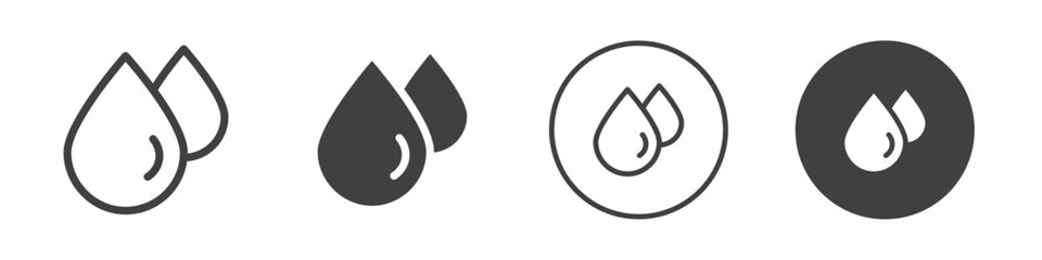 Water drops icon Vector logo outline