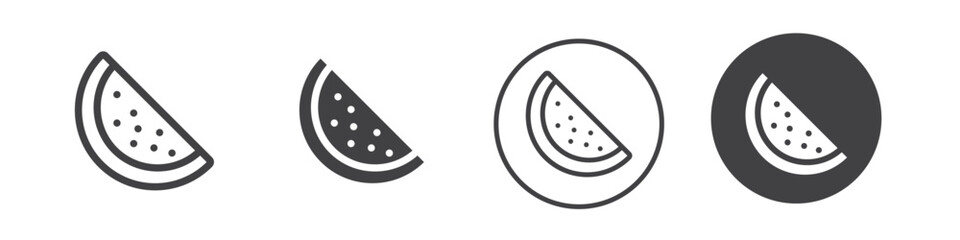 Watermelon slice icon Vector logo outline