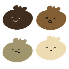 Dumpling Vector | Various Expressions | Minimalist Design | 4 Vectors