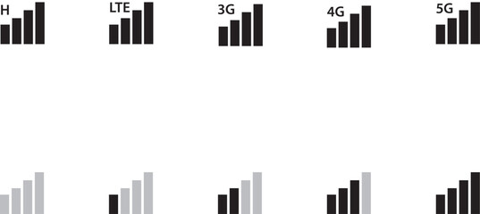 Mobile network signal set. Phone network signal collection.