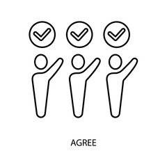 agree concept line icon. Simple element illustration. agree concept outline symbol design.
