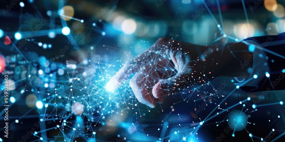 Poster Digital transformation change management, internet of things (IoT), new technology bigdata and business process strategy, automate operation, customer service management, cloud computing globalization