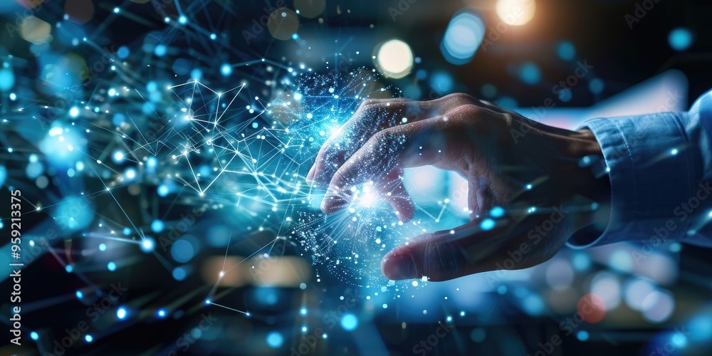 Aufkleber Digital transformation change management, internet of things (IoT), new technology bigdata and business process strategy, automate operation, customer service management, cloud computing globalization