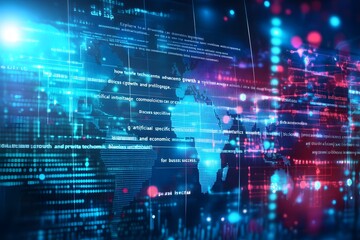 Digital World Map with Code and Data Flow