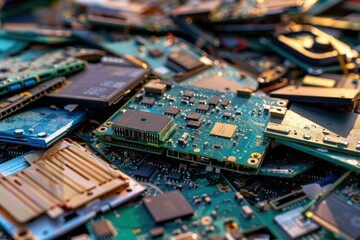 a pile of electronic components on a table biodegradable electronics prototype reducing e-waste