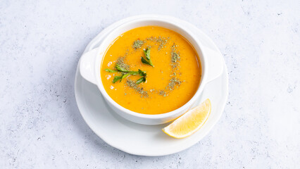 Lentil soup bowl