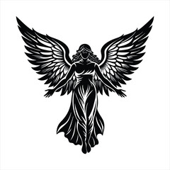 angel silhouette vector
