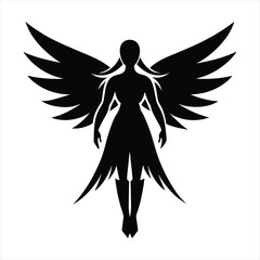 angel silhouette vector