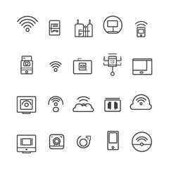 A Set of Twenty Wireless Connection Icons