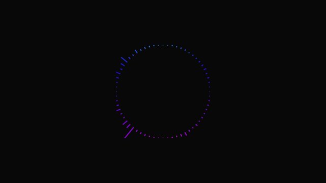 audio wave animation  visualizer on black background. Futuristic sound wave visualization. wave form Audio. 
