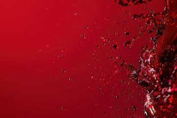 Dynamic splash of vibrant red liquid against a bold background, creating a striking visual impact perfect for artistic projects.