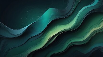 Abstract illustration colorful paint style background combination of wavy liquid form green and white colors