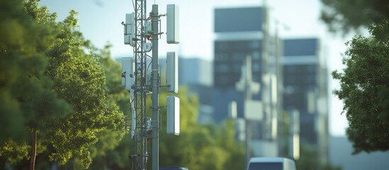 Telecommunication tower and mobile phone base station for 3G and 4G networks Advancement of communication systems in urban environments